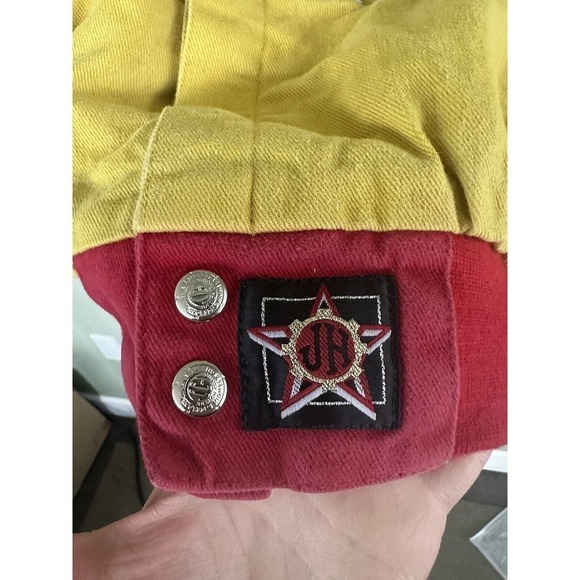 Vtg M&M NASCAR Racing Jacket JH Design Chase #36 Ernie Irvan Sz S-M Yellow Red‌‌ - Picture 7 of 16